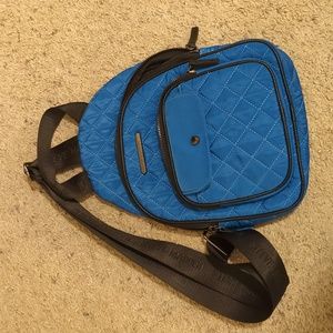 Steve Madden Blue Quilted Bag with adjustable strap